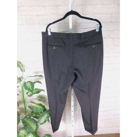 Nautica Black Wool Dress Pants 36x30 - Pleated Cuffed - Excellent - Picture 6 of 13